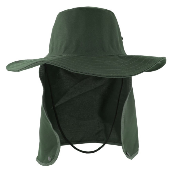 Chapéu Pescador com Proteção de Pescoço Verde Militar