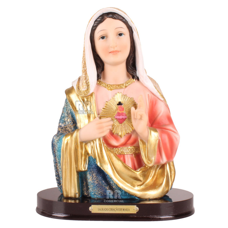 Imagem Sagrado Coração de Maria em Resina 22 cm