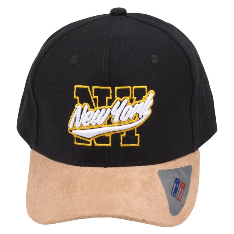 Boné Infantil Aba Curva Classic Hats New York NY Preto/Marrom Amarelo