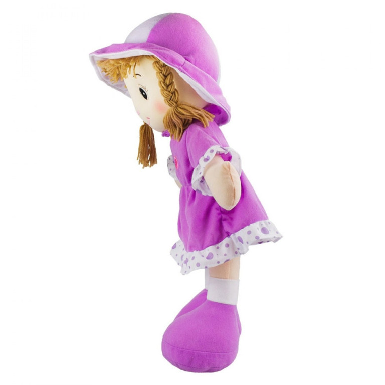 Boneca de Pano com Vestido Lilás 60 cm