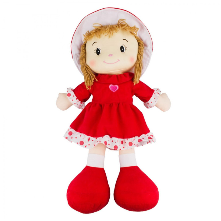 Boneca de Pano com Vestido Vermelho 60 cm 1