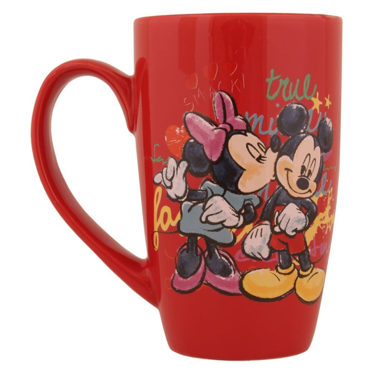 Caneca de Porcelana Vermelho Mickey & Minnie 400 ml