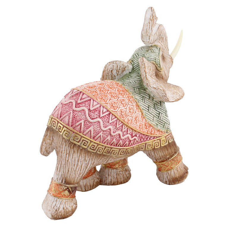 Estatueta Elefante Colorido em Resina 15 cm