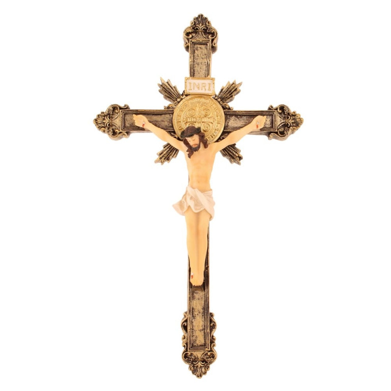 Imagem Crucifixo de Parede em Resina 30 cm