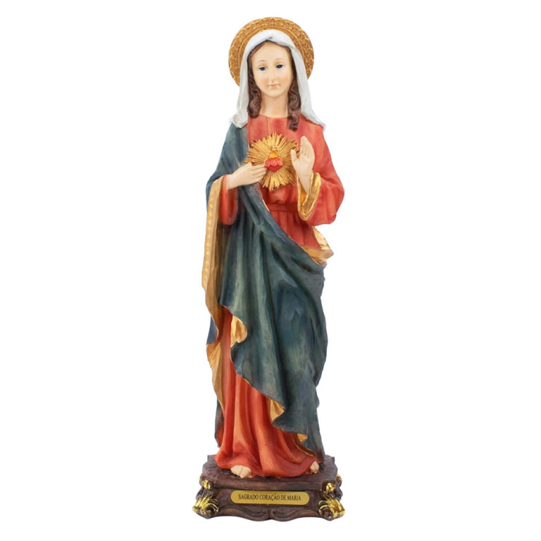 Imagem Sagrado Coração de Maria em Resina 32 cm 1