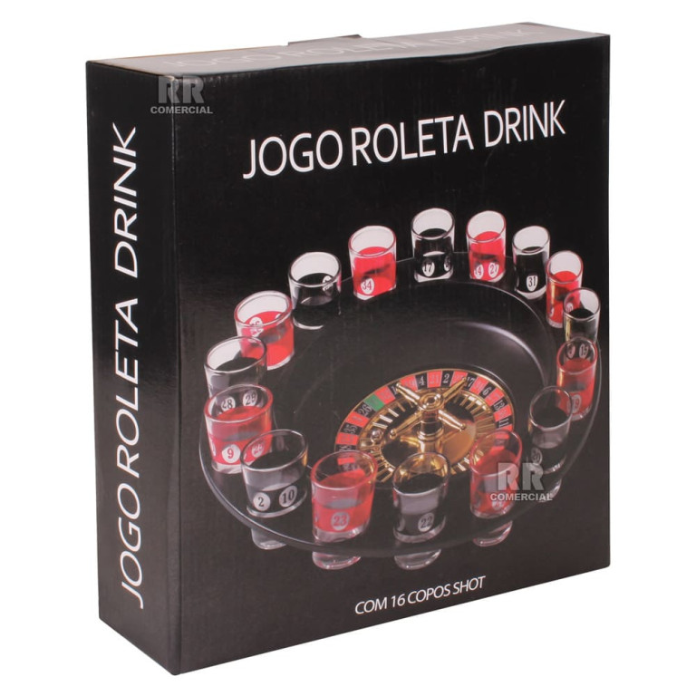 Jogo Roleta Drink com 16 copos de Shot